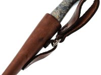 Охотничий нож Панцуй, сталь M398, рукоять кап березы, синий