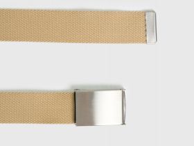 Ремень из канваса с автоматической пряжкой, Бежевый
