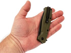 Складной нож SRM 221X-GP blackwash сталь 14C28N, рукоять OD Green G10