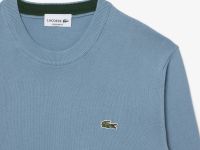 Однотонный хлопковый свитер Lacoste с круглым вырезом