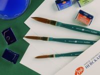 Кисть синтетика круглая "Ладога", короткая ручка, пластиковая обойма