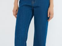 Прямые утеплённые джинсы, Синий