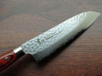 Нож Сантоку 180 мм, Sakai Takayuki, сталь VG-10 Damascus, рукоять дерево Pakka wood, коричневый