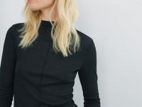 Лонгслив с шерстью, Черный