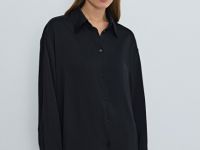 Сатиновая блузка, Черный