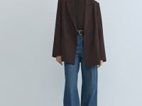 Двубортный жакет, Коричневый