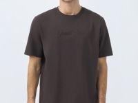 Футболка с текстовой вышивкой, Коричневый