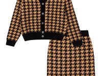 Комплект трикотажный для девочек: кардиган, юбка