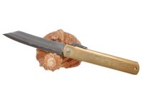 Складной нож Nagao Higonokami Especial hand forging, 100мм, сталь Aogami, рукоять латунь