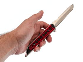 Нож Mr.Blade Hokku D2 SW G10 black red складной с чехлом