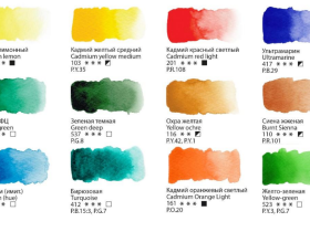 Набор акварели Гамма "Старый Мастер" 12 цв*2,6 мл, кюветы, метал. коробка