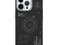 Чехол-накладка Wiwu Kevlar Case Magsafe (KJZ-017) для iPhone 15 Pro карбоновый (черно-серый в полоску)