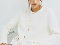 Укороченный кардиган, Белый