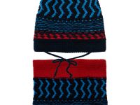 Комплект вязаный для мальчика: шапка, снуд