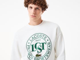 Мужской флисовый свитшот Lacoste свободного кроя