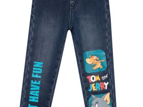 Брюки текстильные джинсовые утепленные флисом для мальчиков