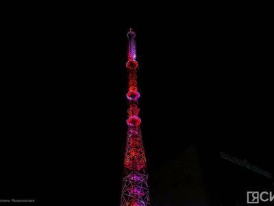 Сегодня телебашня в Якутске засияет красным