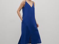 Льняное платье-комбинация