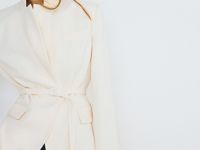 Однобортный жакет из поливискозы, Бежевый