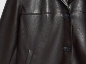 Куртка из искусственной кожи, Коричневый