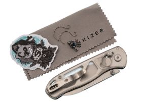 Складной нож Kizer Drop Bear, сталь Nitro V, компактный EDC, рукоять акрил