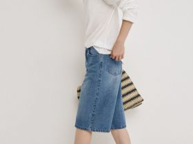 Шорты-бермуды со средней посадкой, Синий