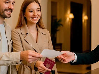 Заселение в отель по загранпаспорту или водительскому удостоверению /    