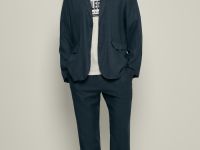 Однобортный пиджак с добавлением льна