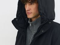 Удлинённая парка с капюшоном, Синий