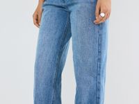 Широкие джинсы с высокой посадкой, Голубой
