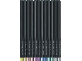 Набор карандашей цветные Faber-Castell "Black Edition" 12 цв, металлик, трехгран., черное дерево, за