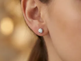 Пусеты из белого золота с бриллиантами э4701пс02210888