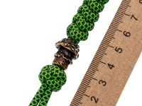 Темляк большой с бусиной "Грибок", изумрудный
