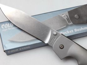 Нож складной Cold Steel Pocket Bushman, сталь 4116, рукоять нержавеющая сталь, серебристый