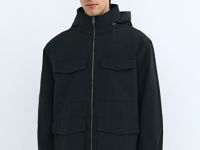 Куртка с накладными карманами, Черный