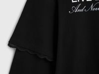 Лонгслив с принтом для девочек, Черный