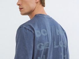 Футболка с текстовым принтом, Синий