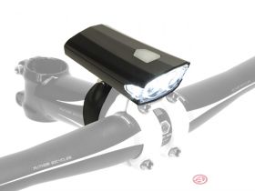 Фара для велосипеда передняя Author Doppio Collimator USB 40 люмен (белый черный)