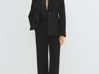 Однобортный приталенный жакет, Черный