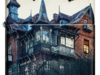 Зажигалка ZIPPO Horror House с покрытием 540 Matte, латунь/сталь, белая, 38x13x57 мм