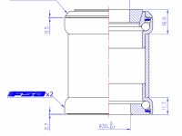 Рулевая колонка FSA The Big Fat Pig 1.5R - NO.7BY рама 1.5&quot; для прямых вилок 1 1/8&quot; (черный посадочный 49.57 мм / внешний 55 мм)