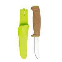 Нож с фиксированным лезвием Morakniv Floating Knife (S) Lime, сталь Sandvik 12C27, пробковая ручка