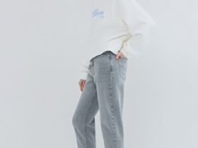 Джинсы Mom с высокой посадкой, Серый