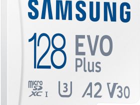 Карта памяти Samsung Evo Plus MB-MC128SA/EU microSDXC U3 128 ГБ с адаптером