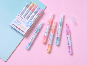 Набор текстовыделителей Languo, 5 цветов с глиттером