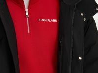 Пуховое пальто свободного силуэта с капюшоном