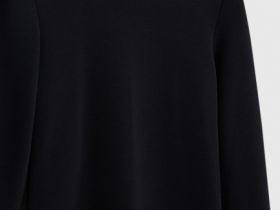 Трикотажное платье с расклёшенной юбкой, Черный