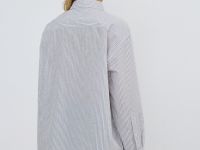 Рубашка в полоску с вышивкой, Фиолетовый