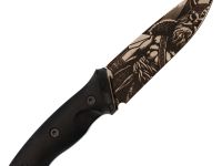 Туристический нож Honor Prime, сталь D2 с гравировкой, рукоять черный G10