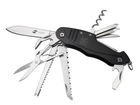 Нож перочинный Stinger 96 мм, 15 функций, черный